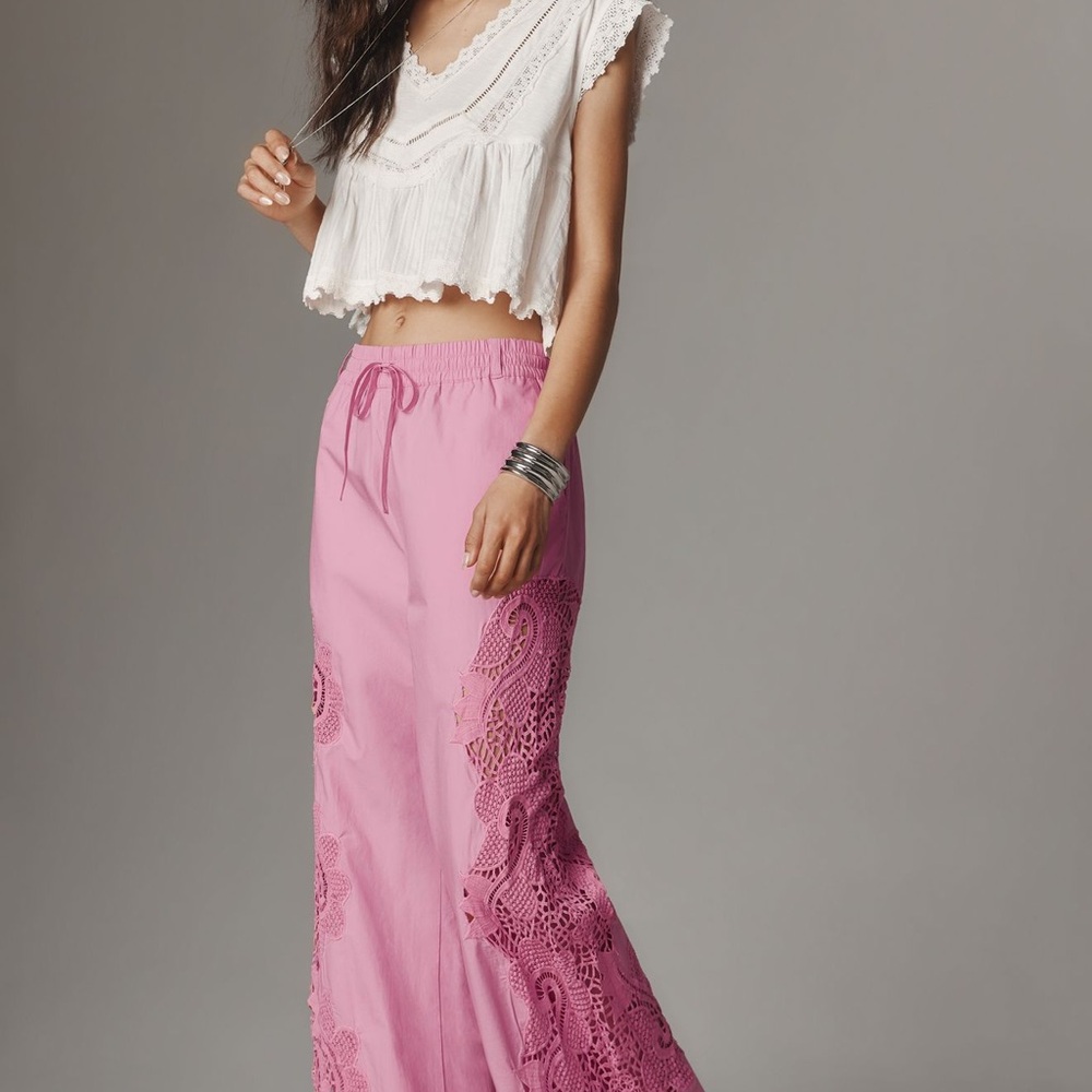 The Brooklin Embroidered Track Pants by Maeve